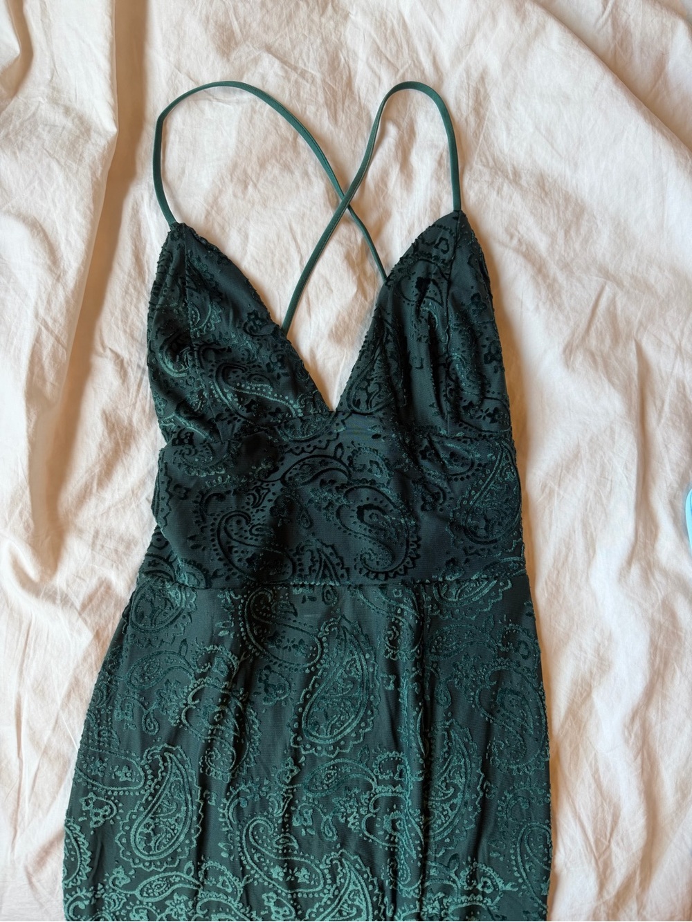 Princess Polly Forest Green Paisley Slip Dress